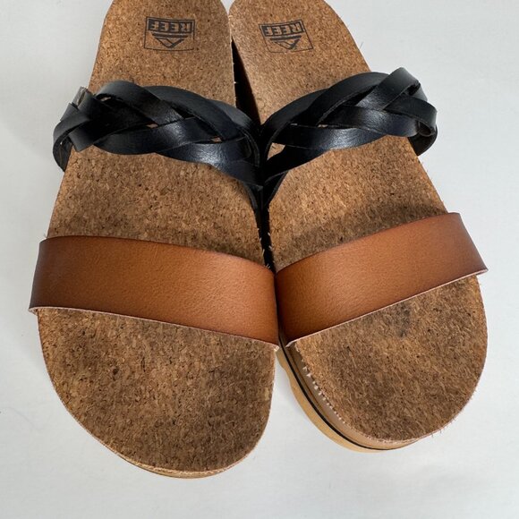 Reef Cushion Vita Hi Twist Platform Sandals Double Strap Slip On Womens 10 Tan B - Picture 5 of 8